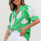 Celina Floral Ric Rac Edge Sleeve Blouse - Farnelli