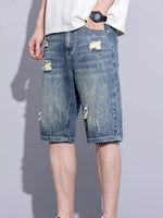 Men's Distressed Denim Shorts - Farnelli