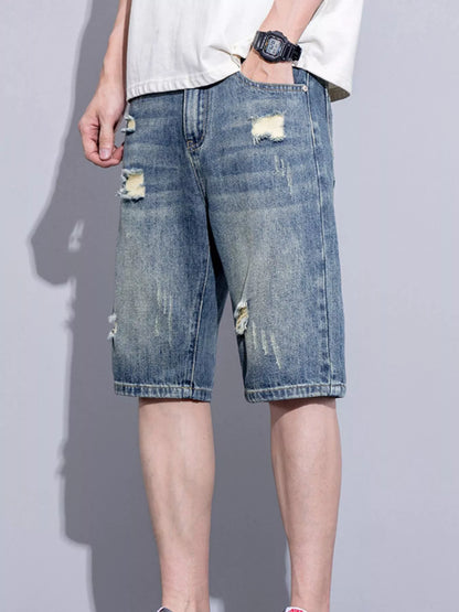Men's Distressed Denim Shorts - Farnelli
