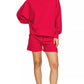Zenana Ribbed Round Neck Pullover and Shorts Set - Farnelli