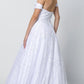 Juliet 692 Long Embroidered Lace Ball Gown Dress With Arm Band