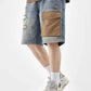 Men's Distressed Denim Shorts with Utility Pocket - Farnelli