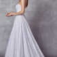 Juliet 692 Long Embroidered Lace Ball Gown Dress With Arm Band