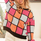 BiBi Multi Color Checker Pattern Sweater - Farnelli