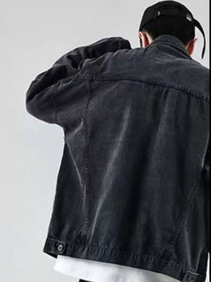 Men's Plus Size Button Up Denim Jacket - Farnelli