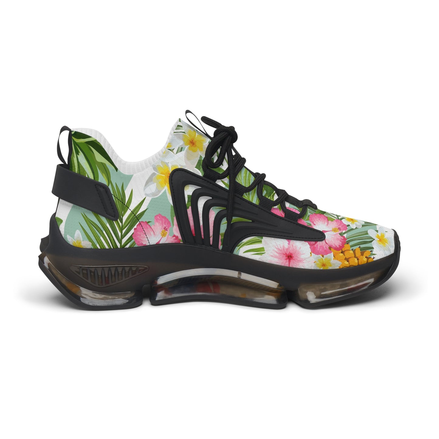 Tropical Women's Mesh Sneakers for Summer Vibes, Floral Athletic Shoes, Stylish Comfortable Sneakers, Beach Footwear, Gift for Her