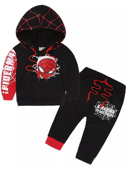 Children's Spiderman Graphic Hoodie and Pants Set - Farnelli