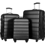 HouseOfZazla black hardside spinner luggage set with TSA lock