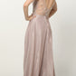 Juliet 699 Metallic Glitter Dress Embellished Bodice V-Neck Sleeveless