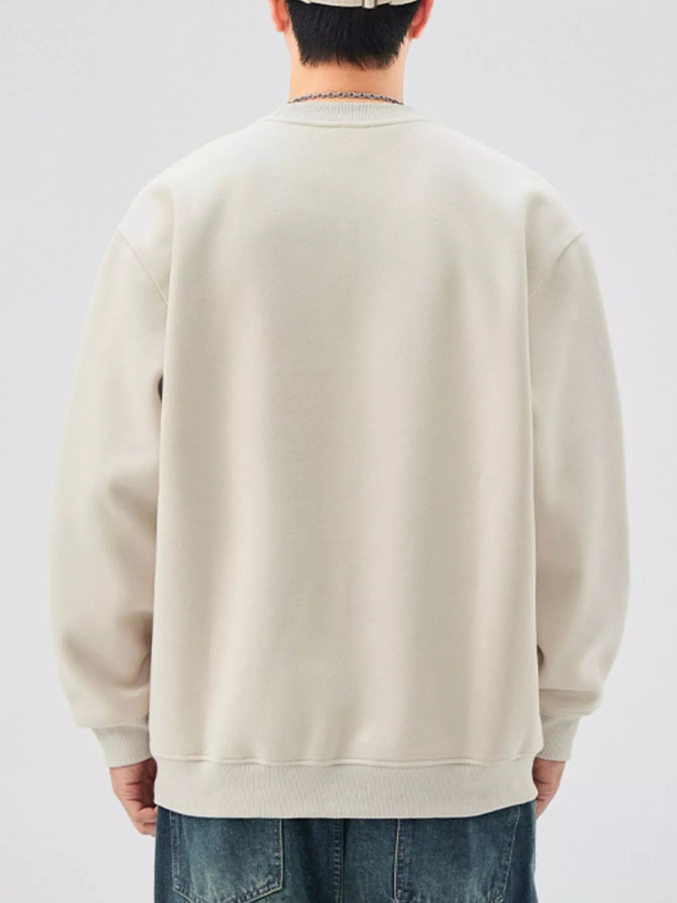 Men's Plus Size Letter Graphic Crew Neck Sweatshirt - Farnelli