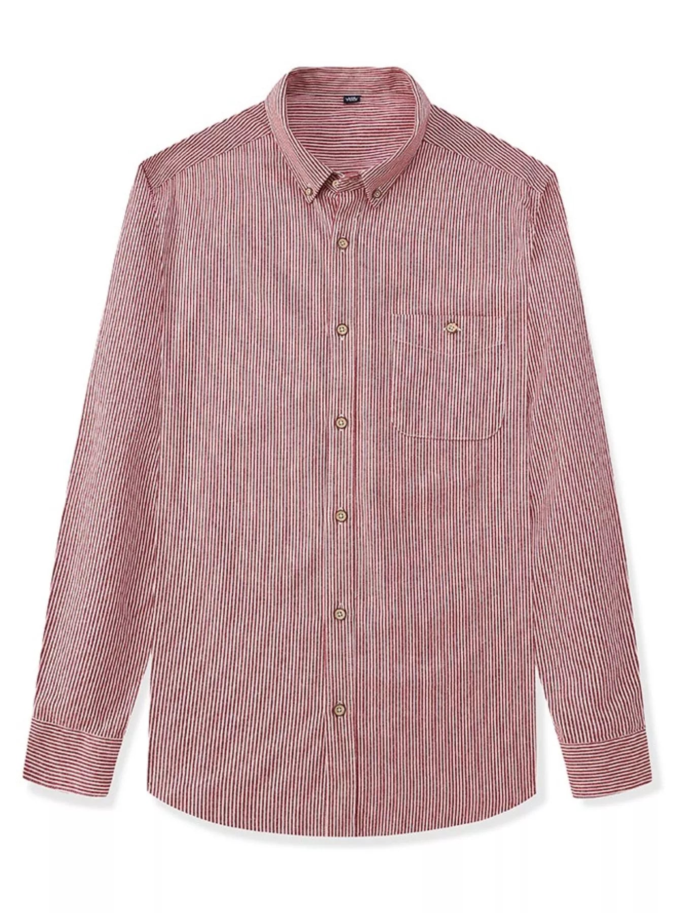 Men's Full Size Casual Striped Corduroy Shirt Plus Size - Farnelli