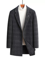 Men's Plus Size Plaid Wool Blend Overcoat - Farnelli