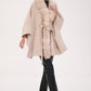 Genuine Polar Fox Double Face Wool Poncho Coat