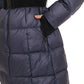 Cyrus Genuine Fur Trim Down Fill Coat in Navy