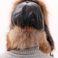 Genuine Silver Fox Fur Genuine Leather Hat
