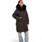 Nellie Genuine Fur Trim Down Fill Coat in Black