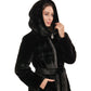 Faux Mink Effect Fur Hooded Coat
