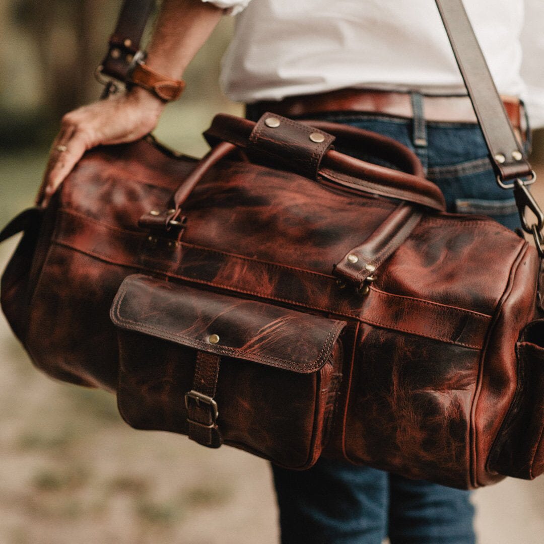 Tony Rosato Classy Leather Bags duffel bag in premium leather with spacious travel design
