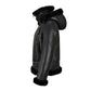 Women’s B3 Bomber Hooded Classic Black Shearling Jacket