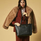 Simona (black) - Italian calf leather women's shoulder bag