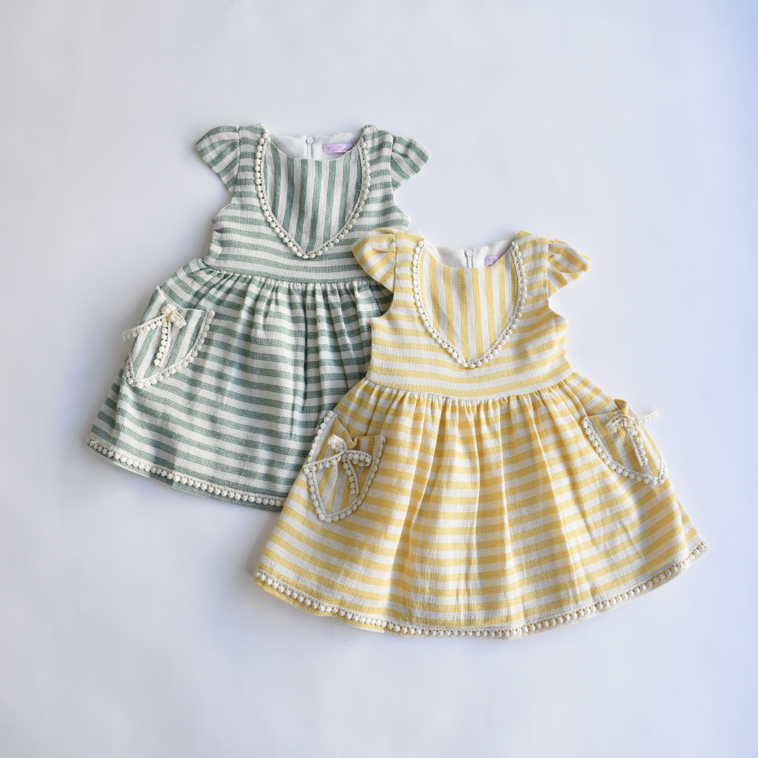 Sunshine Stripes Girls Cotton Dress - Farnelli