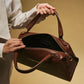 Zita (brown) - Italian calf leather women's handbag (with shoulder strap)