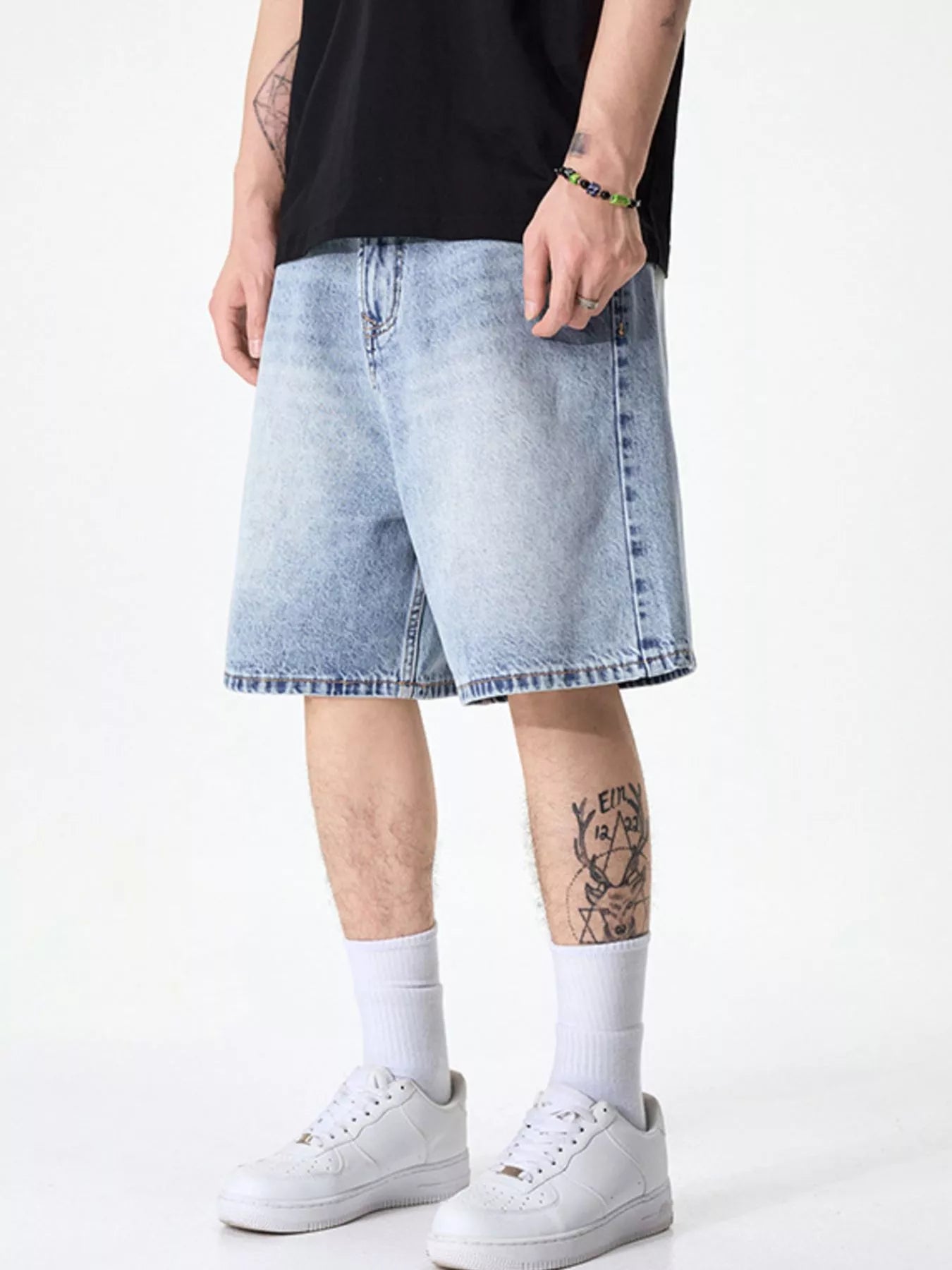 Men's Wide Leg Denim Shorts - Farnelli