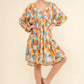 And The Why Printed Open Back Puff Sleeve Casual Dress - Farnelli