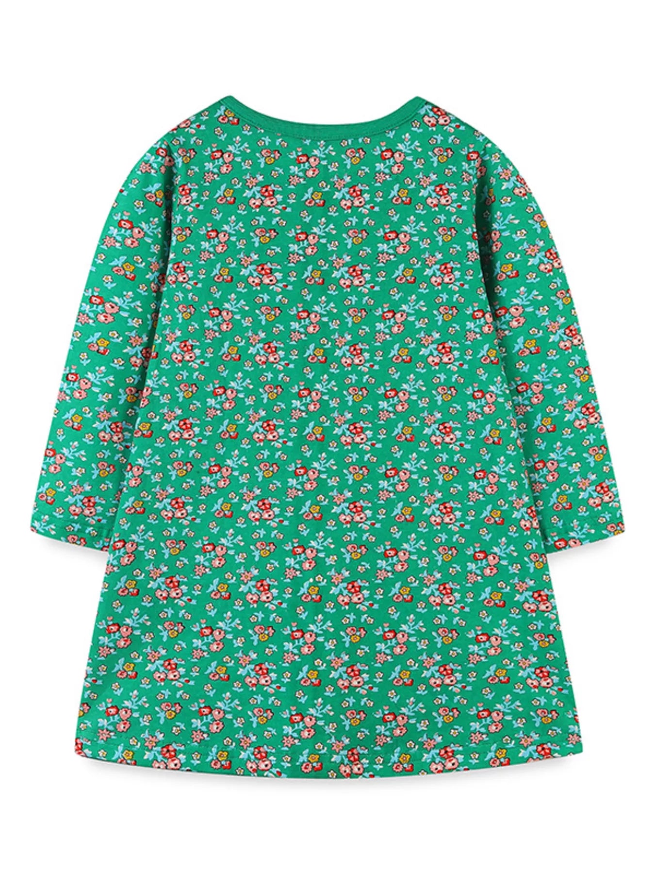 Children's Floral Print Bird Long Sleeve Dress - Farnelli