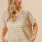 BiBi Striped Popcorn Knit Top - Farnelli