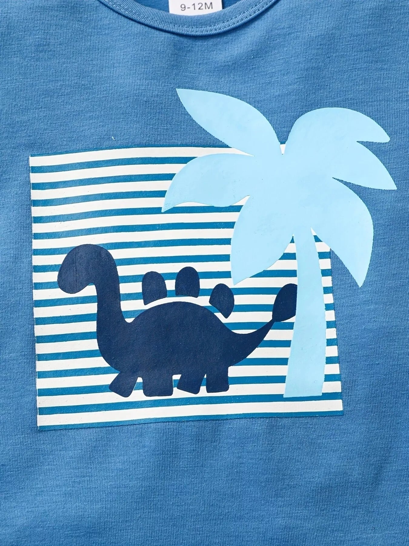 Children's Dinosaur Print Tee & Striped Shorts Set - Farnelli