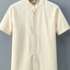 Men's Plus Size Button Up Short Sleeve Shirt - Apricot