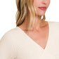 Zenana Ribbed Surplus Waist Band Long Sleeve Top - Farnelli