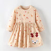 Children's Reindeer Long Sleeve Dress - Tan