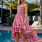 BiBi Smocked Body Off Shoulder Check Dress - Farnelli