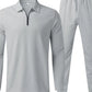 Men's Full Size Long Sleeve Top and Pants Set Plus Size - Farnelli