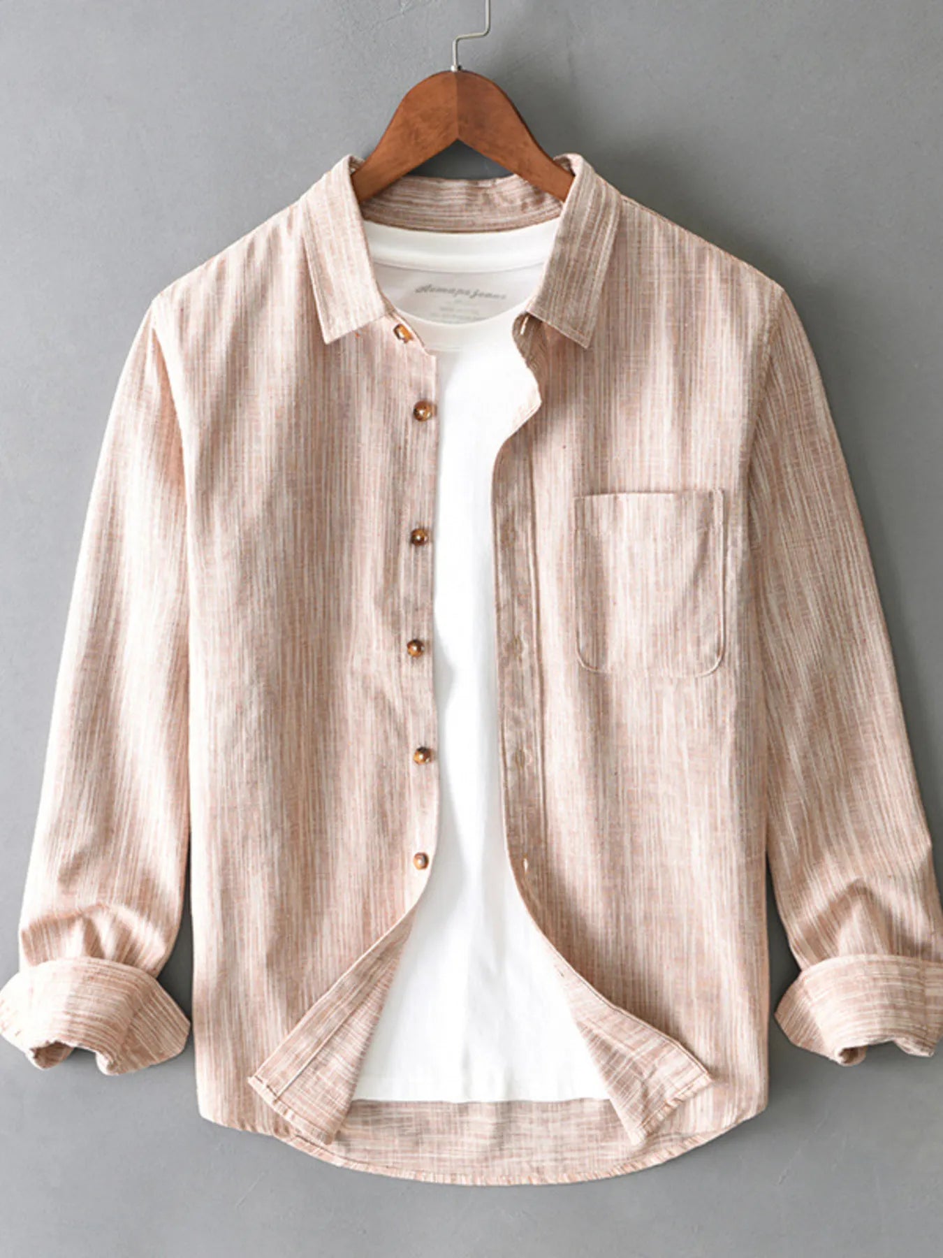 Men's Plus Size Button-Up Long Sleeve Shirt - Farnelli