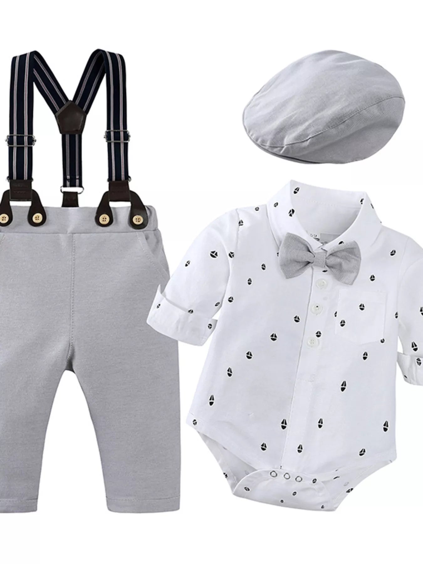 Children's Button Up Shirt and Overall Set - Farnelli