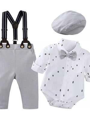 Children's Button Up Shirt and Overall Set - Farnelli