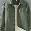 Men's Plus Size Button Up Long Sleeve Shirt - Dark Green