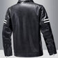 Men's Plus Size Zip Up Leather Motorcycle Jacket - Farnelli