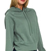Zenana Drawstring Scuba Hoodie - DK FOREST