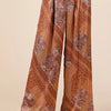 Mittoshop Paisley Patchwork Print Satin Wide Leg Pants - Hazelnut
