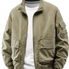 Men's Plus Size Casual Lightweight Bomber Jacket - Khaki