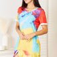 Shiny Tie-Dye V-Neck Twisted Dress - Farnelli