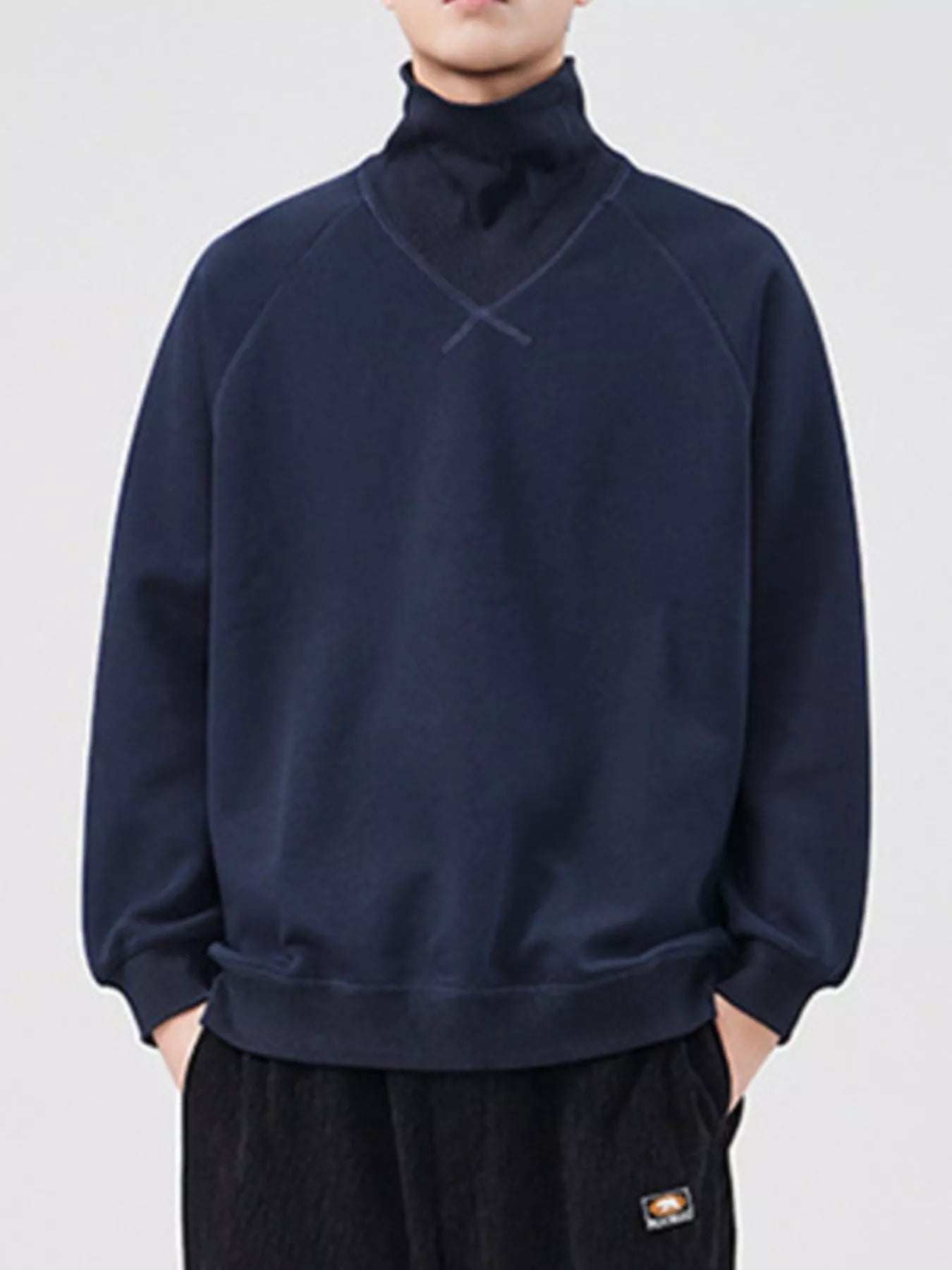 Men's Plus Size Turtleneck Long Sleeve Sweatshirt - Farnelli