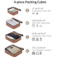HouseOfZazla 4-piece hard shell luggage set with spinner wheels in assorted colors