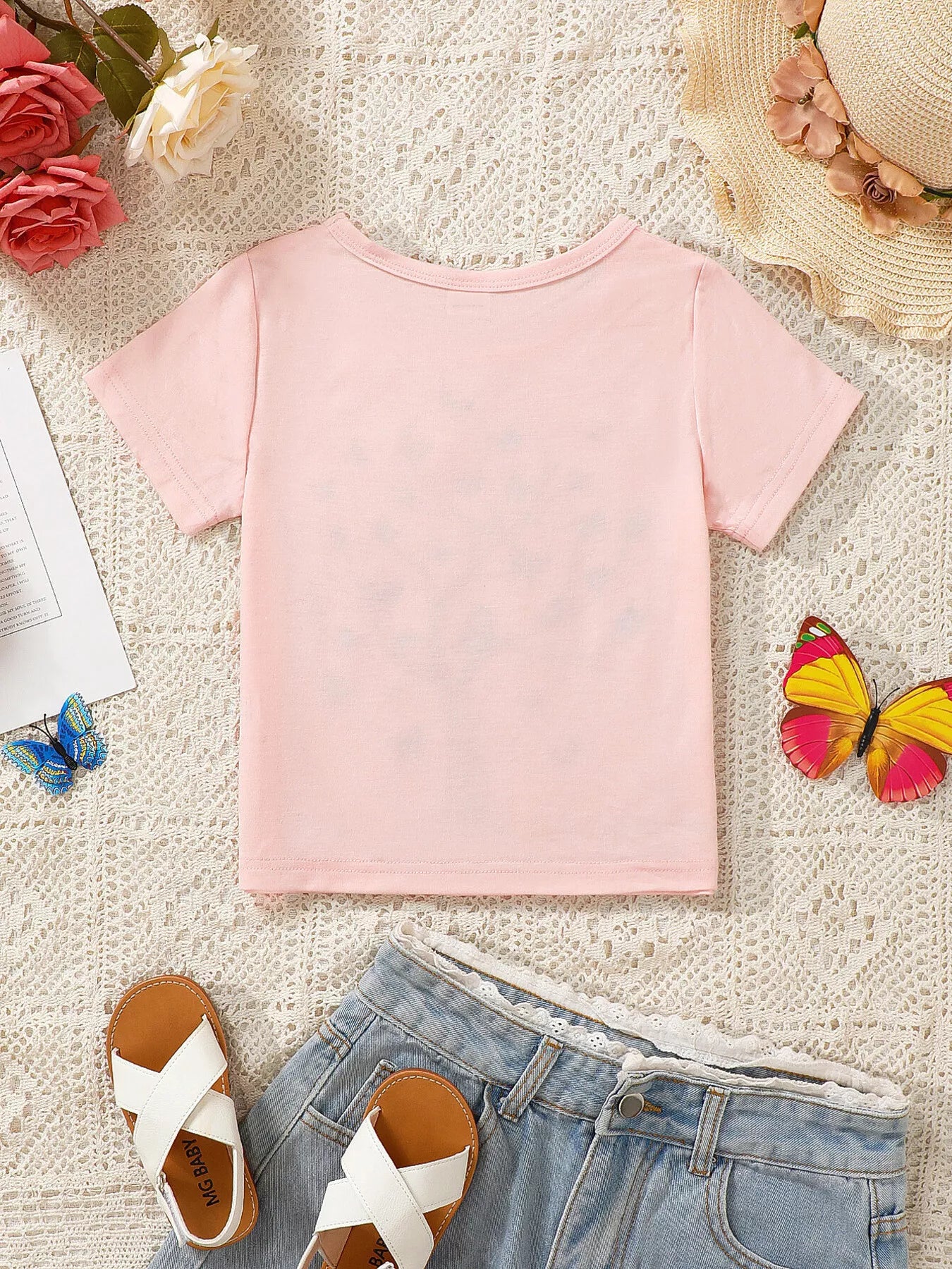 Children's Butterfly Tree Graphic Casual T-Shirt - Farnelli