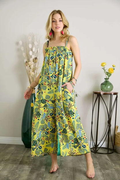 ADORA Elastic Detail Tropical Jumpsuit - Farnelli