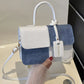 Two-Tone PU Leather Crossbody Bag - Farnelli